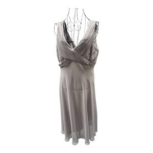 Adrianna Papell Size 16 Women's Lined Evening Dress Lined Swing Bottom Taupe